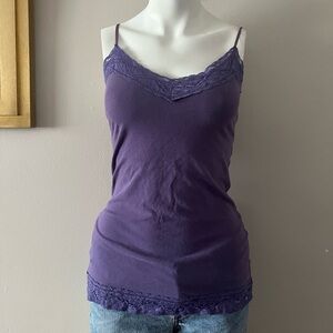 Dynamite Purple Lace-Trim Camisole
